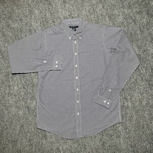 Brooks Brothers Fleece Button Up Shirt Long Sleeve Cotton Blue Check Size XL